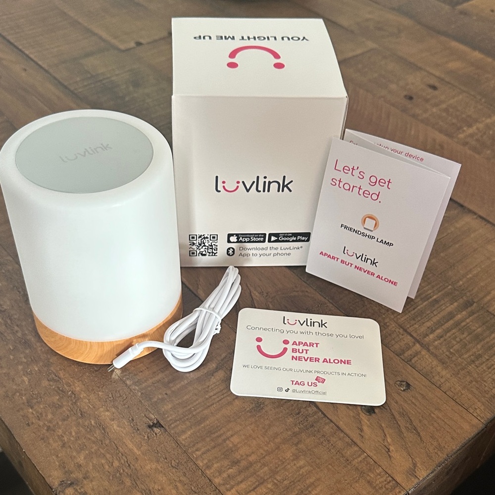 LuvLink Friendship Lamp - White and Tan